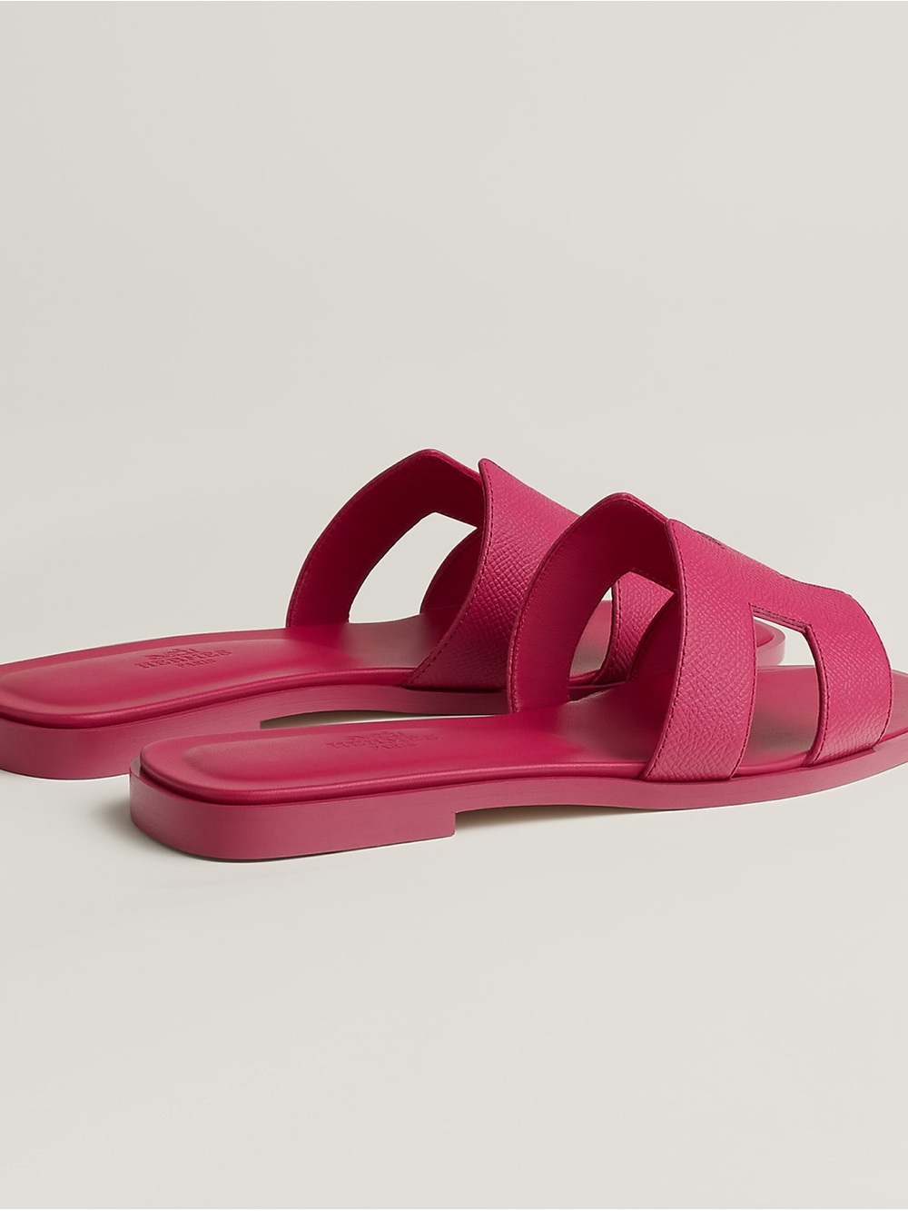 Hermes Women's Bright Oran Pink Slide Sandals